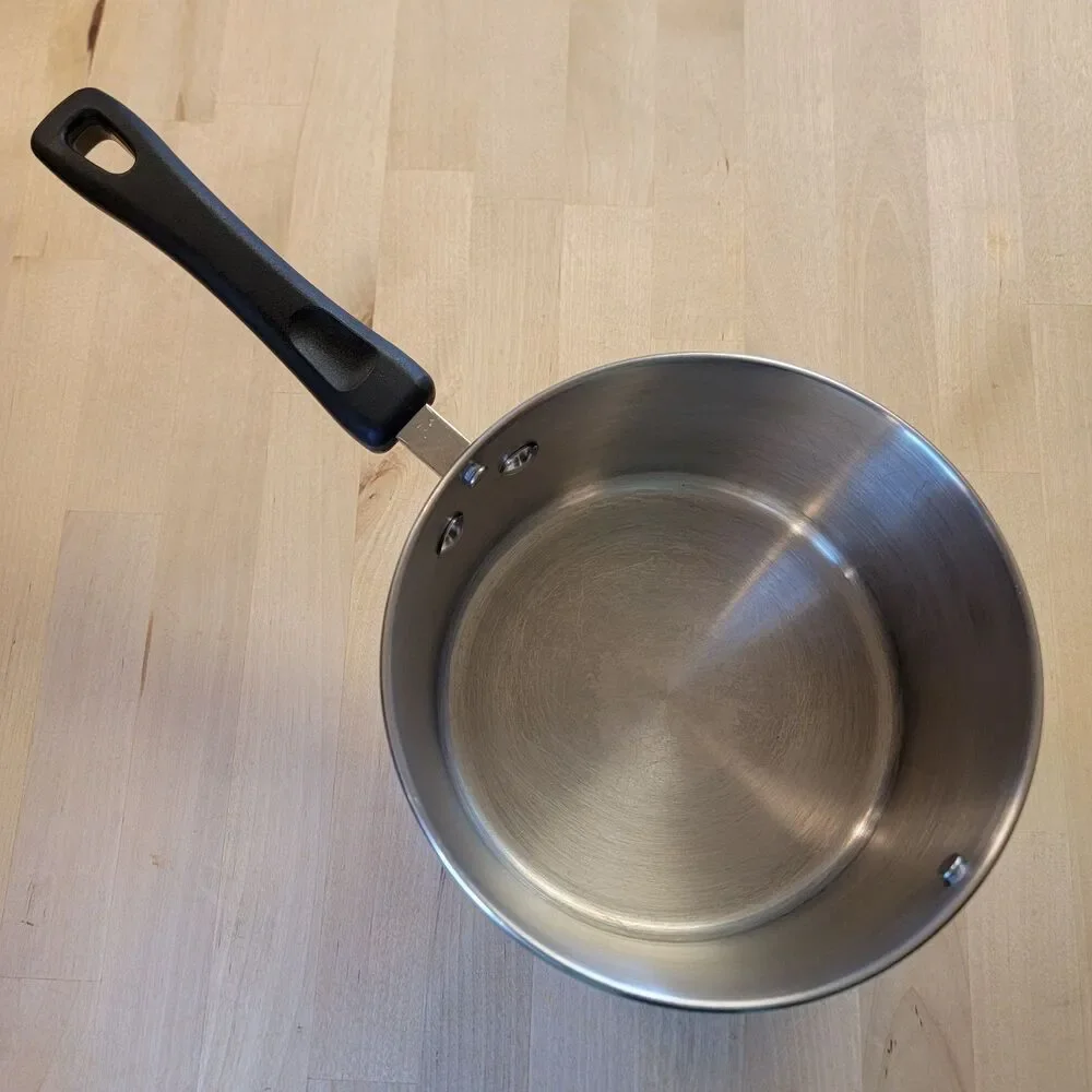 Farberware 3 Qt Copper Full Cap Bottom Pot 18/10 Pour and Strain Saucepan No Lid